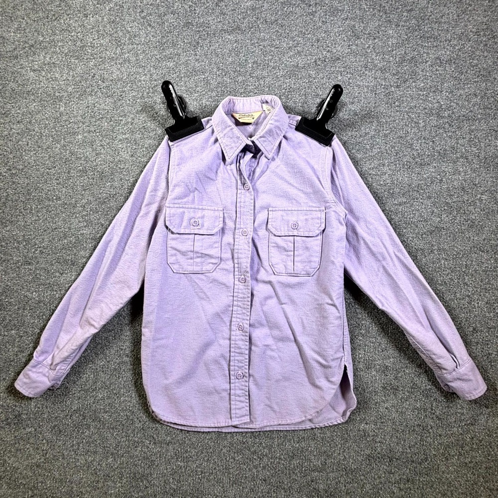 Vintage Cabela's Button-Up Shirt Women's XS Purple Cotton Flannel Outdoors USA